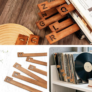 Etiquetas de madera con letras, juego de 26 piezas para almacenamiento de discos de vinilo y organizadores de estanterías para el hogar - Product Image 4