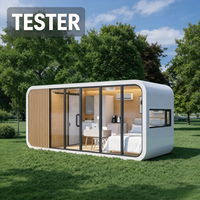 Maison préfabriquée moderne en forme de cabane Apple, maison capsule de luxe avec façade entièrement vitrée