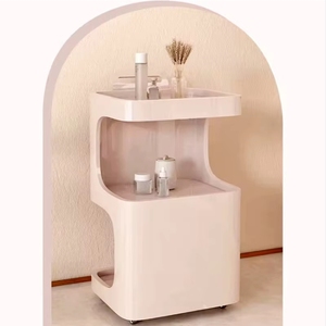 Chariot de beauté multifonctionnel en ABS blanc et rose pour salon de beauté et spa - Product Image 6