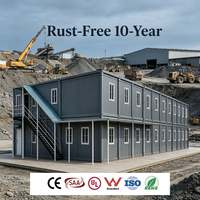 Solution de campement clé en main avec maison conteneur pliable, bâtiment préfabriqué modulaire prêt à l'emploi pour l'hébergement des mineurs