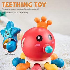 Jouet Montessori pour bébé : Cube sensoriel interactif, poulpe à tirer et à tourner, jouet de dentition, pour développer la motricité <span class=keywords><strong>fine</strong></span> et l'apprentissage des nourrissons - Product Image 6