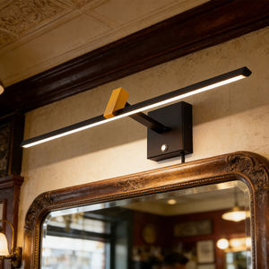 High Quality Adjustable Linear Picture Lights <b>Touch</b> Switch Black Mirror <b>Lamp</b> for Bedroom Modern Design Dimming Vanity Wall Light - Product Image 2
