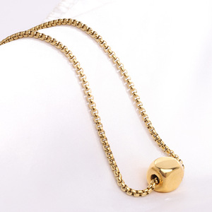 Stainless <b>Steel</b> <b>Ball</b> Pendant Necklace 12mm Geometric Design Everyday Wear Silver Gold Color Option - Product Image 3