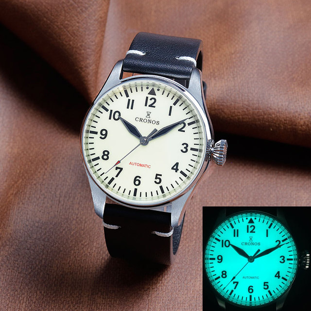 Sapphire Anti-reflective Coating Classic Men Stainless Steel Diving Watches Full Luminous Dial Automatic Mechanical Pilot Watch