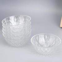 Ensemble en verre transparent bol en diamant assiette Six pièces ensemble bol à salade en cristal de fruits diamant deux pièces ensemble bol de repas