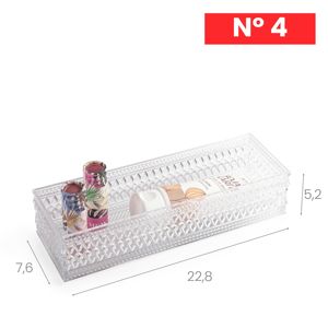 Organizer per trucchi in cristallo trasparente da 22,8 cm, contenitore per la casa, durevole e riutilizzabile - Product Image 1