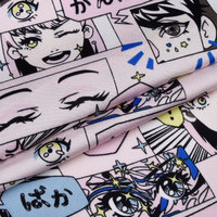 Tela Satén Brillante Estampada con Diseños de Anime, 100% Poliéster, Tejido de Peso Medio, Resistente a la Encogimiento y a las Arrugas, Venta al Por Mayor