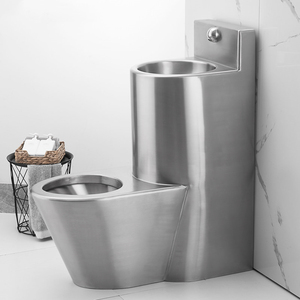 Unità Combo WC e Lavabo Monoblocco in Acciaio Inox 304, Resistente ai Vandalismi, Montaggio <span class=keywords><strong>a</strong></span> Pavimento per Strutture Correzionali ad Alta Sicurezza - Product Image 4