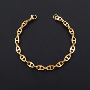 Bracelet rond en acier inoxydable de 6 mm de large, chaîne en forme de grain de café, bracelet pour femmes, accessoires de bijoux - Product Image 4