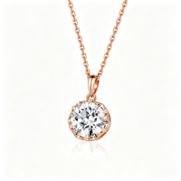 Collier pendentif solitaire classique en argent 925 avec diamant de laboratoire pour femme