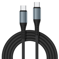 Kabel Data pengisi daya Cepat PD 100W, kabel jaringan USB C PDTYP E.C jantan ke jantan, kabel jaringan anyaman eksternal