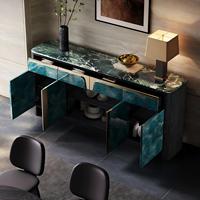 Collection de consoles d'entrée et de buffets latéraux en pierre de luxe minimaliste italienne, buffet en marbre haut de gamme pour le rangement dans le salon
