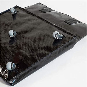 Grand sac de courses à roulettes réutilisable noir avec roues, sac à roulettes, limite de 66 lb, sac à roulettes - Product Image 3