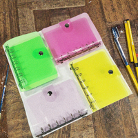 YANYI A5 A7 paillettes PVC cahier coque rechargeable Journal classeur 6 anneaux bouton pression fermeture feuilles mobiles dossier étui