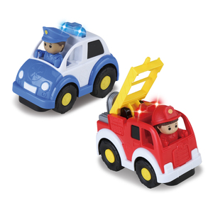 Il Mio Primo Set di Veicoli RC Jolly Wheels 2.4G per Servizi Urbani: Auto della Polizia e Camion dei Pompieri con Luci e Suoni per Neonati e Bambini - Product Image 3