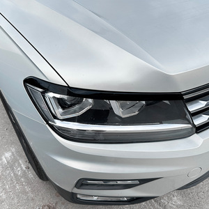 Volkswagen Tiguan MK2 Headlight Brow Stickers Piano Black Carbon Fiber Texture 2017-2020 Front Body Decals - Product Image 3
