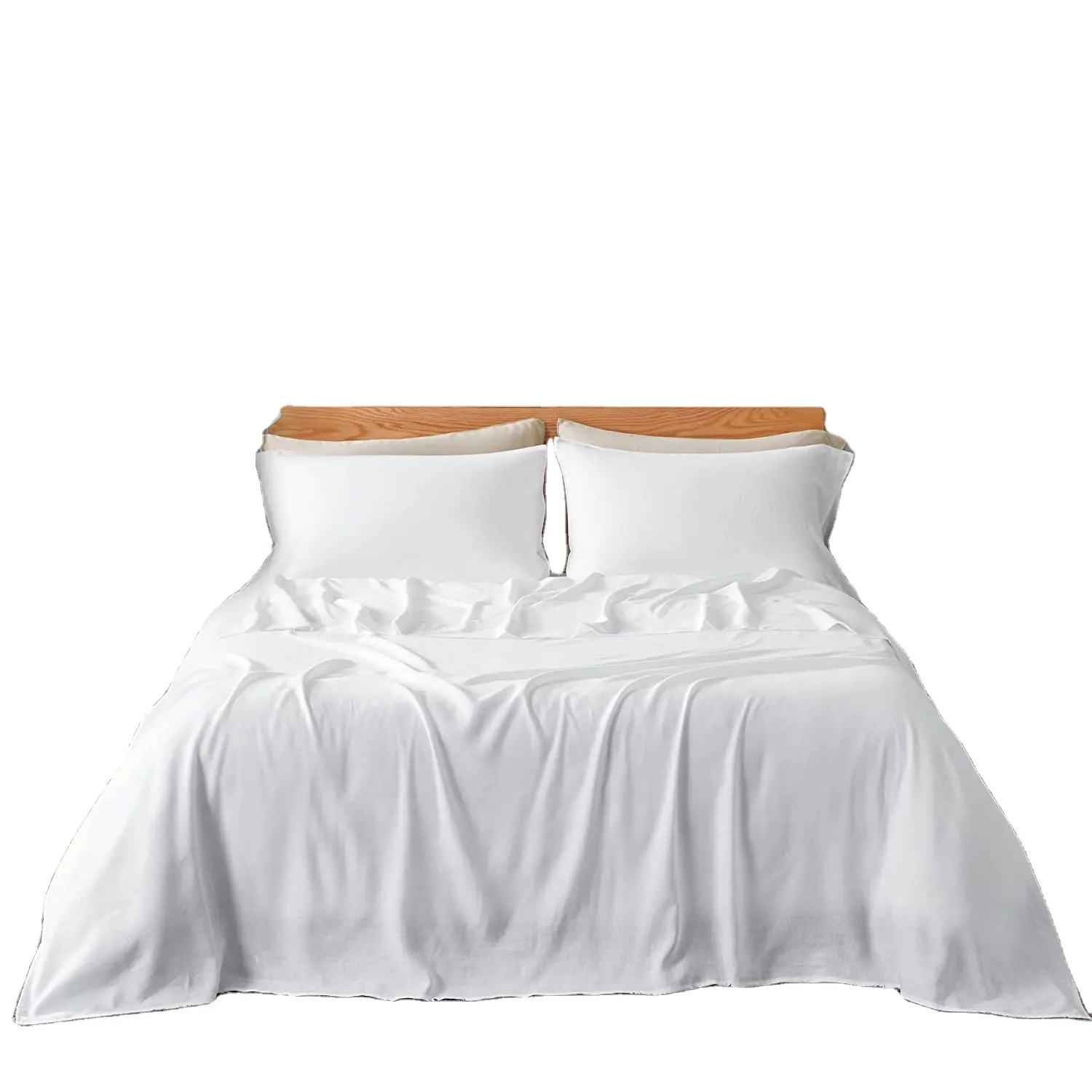 Bedding Sets Collections High Quality Luxury Tencel French Linen Blend Sheet Set