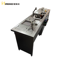 Wastafel Kerja Modern dari Baja Anti Karat dengan Saluran Pembuangan, 220-240V, Merek SIMEINO, untuk Kafe dan Restoran, Model XMN Bar-2400