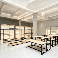 Système d'affichage de vêtements en métal sur mesure, robuste et minimaliste moderne pour boutique |   Solution d'aménagement intérieur complète et écologique pour la vente au détail