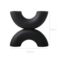 Vases nordiques modernes pour la décoration intérieure Colle de forme spéciale Vase de table noir et blanc Décor