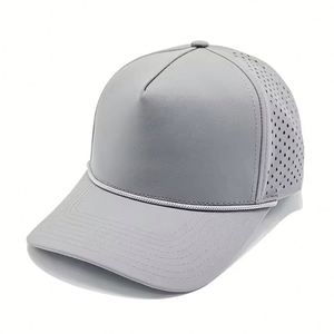 Casquette de golf imperméable à 5 panneaux avec logo, personnalisée, promotionnelle, perforée au laser, avec cordon, protection contre l'eau - Product Image 1