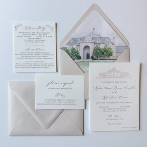 Invitación de Boda Moderna con Impresión Tipográfica, Tarjeta de Lujo, Elegante, Personalizada con Foto, Acuarela, Sobres, Conjunto de Invitaciones para Matrimonio - Product Image 1