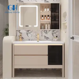 2024 Waschtisch 36 Zoll französisch mit Spiegel und Becken für Hotel-Badezimmer Waschtischschrank im Hotel