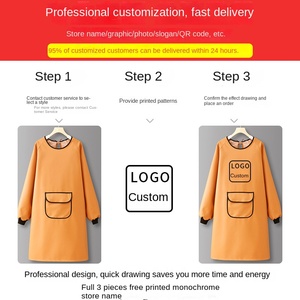 Grembiule da lavoro personalizzato da cucina da <span class=keywords><strong>uomo</strong></span> e da donna per la ristorazione impermeabile a maniche lunghe a prova di olio nuovo Design - Product Image 3