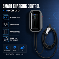 Station de recharge murale pour véhicules électriques Tpson 7KW 32A, double interface Type1 Type2, IP65, résistante aux intempéries, pour le stationnement