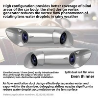 Rétroviseur électronique ultra-plat en aluminium étanche avec caméra double objectif 720P à dégivrage ventilé et écran haute luminosité 6,0 pouces