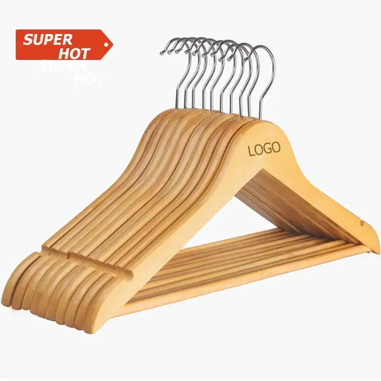 Hanger factory hot models used clothes natural wooden coat hangers custom laundry clothes wood hangers with logo