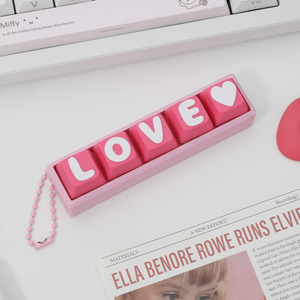 2026 MG Alphabet Valentine Love Phrase Mini Fidget Keyboard Keycaps Keychain Pink Series con Cherry <span class=keywords><strong>MX</strong></span> y Clones - Product Image 2