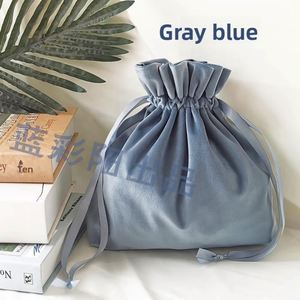 Sac cosmétique en velours imprimé sérigraphié avec cordon de serrage, sac de rangement simple pour les nécessités quotidiennes de voyage, élégant, mignon, grande capacité, pratique - Product Image 4
