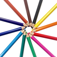 Ensemble de 12 crayons de couleur HB mini en plastique pour enfants, effaçables, cadeau, non toxique, triangle, 3,5 pouces avec gomme, Lapis De Cor