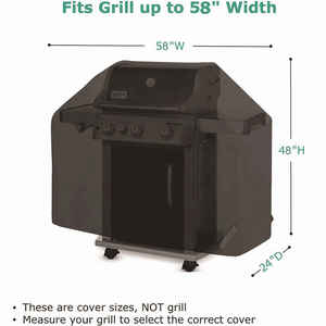 58 pouces 600D Oxford tissu PVC PU revêtement robuste <span class=keywords><strong>Barbecue</strong></span> Protection extérieur étanche Anti-UV BBQ Grill couverture - Product Image 2