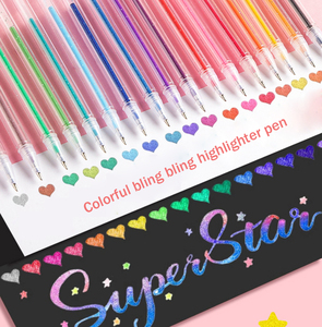 Set di 8/12/18/24/36/48 <span class=keywords><strong>Penne</strong></span> Gel Glitterate <span class=keywords><strong>Colorate</strong></span> di Alta Qualità per Bambini, <span class=keywords><strong>Penne</strong></span> Liquide Multicolore Cangianti e Brillanti - Product Image 1