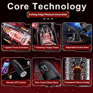 อุ<span class=keywords><strong>ป</strong></span>กรณ์ช่วยสำเร็จความใคร่ชายแบบไร้สาย ควบคุมผ่าน<span class=keywords><strong>แอ</strong></span>พพลิเคชั่น พร้อมระบบหมุนและยืดหดได้ กระตุ้นด้วยการเลียแบบลิ้น  ฝึกฝนองคชาต  ถ้วยกระตุ้น  ของเล่นผู้ใหญ่ - Product Image 5