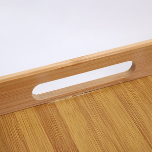 Bamboo Serving <b>Tray</b> With Handle Solid Wood Rectangle <b>Tea</b> <b>Tray</b> For Hotel Restaurant Use - Product Image 2