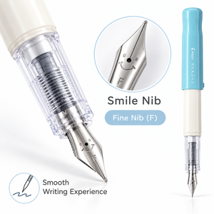 Stylo plume Kakuno à pointe fine F, bleu doux, en acier inoxydable, 0,38 mm, écriture fluide, fabriqué au Japon, pour adultes - Product Image 2