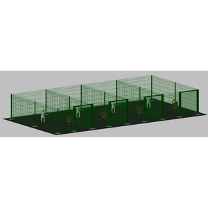 Corral/Recinto Modular para Perros con Patrón Sólido en Hierro Galvanizado Pintado de Verde, 200x400x102cm para 4 Gatos con Postes Atornillados - Product Image 1