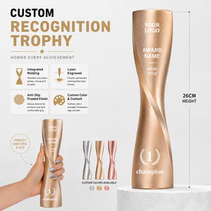 Trofeo de forma personalizada moderno, copa de premio única MVP, primeros premios en oro para regalos empresariales. - Product Image 1
