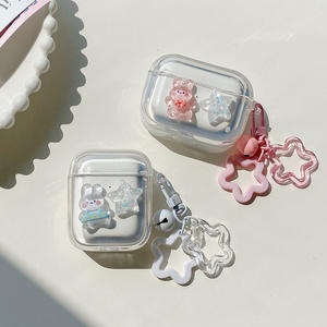 Étui de protection transparent pour pare-chocs en TPU lapin mignon avec pendentif porte-clés à breloques pour <span class=keywords><strong>Airpods</strong></span> 3 4/Pro 2 - Product Image 5