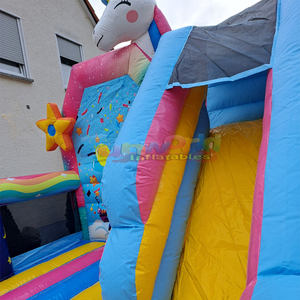 Aufblasbare einhorn-hupfburg <b>inflatable</b> unicorn slide combo jumper commercial bouncy castle outdoor kids bounce <b>house</b> - Product Image 4
