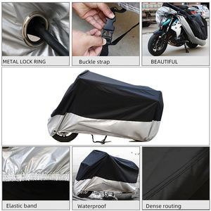 Tüm sezon dayanıklı motosiklet örtüsü kilitli delikler güneş ve yağmur su geçirmez saklama çantası açık koruma motosiklet için - Product Image 5