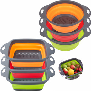 Colador de Silicona Plegable <span class=keywords><strong>para</strong></span> Fregadero de Cocina, Resistente al Calor, con Clip <span class=keywords><strong>para</strong></span> Escurrir Alimentos - Product Image 1