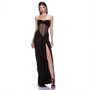 strapless open back dress Ricki Velvet Maxi Dress - Midnight main image 0