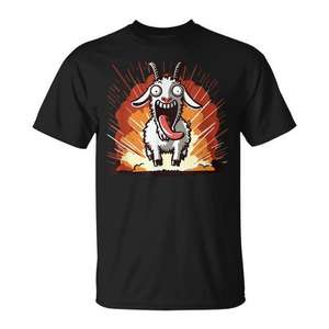 Camiseta Goat Explosion Chaos Goat Simulator para Adultos, Unisex, Manga Corta, Cuello Redondo, Impresión Digital, Promocional - Product Image 1