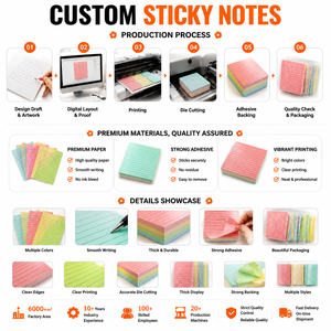 Blocs-notes adhésifs personnalisés, blocs-notes imprimés, blocs-notes adhésifs de différentes formes, couleurs et tailles pour le bureau, l'école, la promotion, les entreprises - Product Image 4