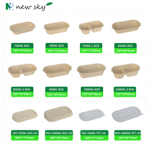 Prezzo di fabbrica usa e getta scatola per il pranzo della bagassa di canna da zucchero 2 vano compostabile contenitore per alimenti da asporto - Product Image 2