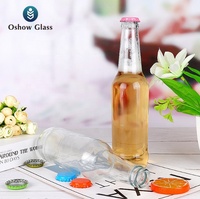 Bouteille de bière en verre transparent vide de 330 ml (33 cl, 12 oz) pour soda et jus, prix de gros abordable